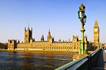 Image showing Palace of Westminster from bridge