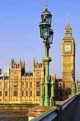 Image showing Palace of Westminster from bridge