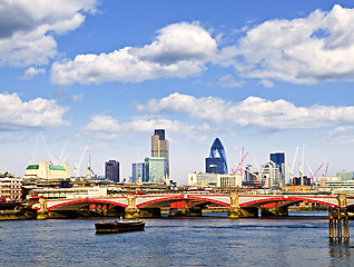 Image showing Blackfriars Bridge with London skyline