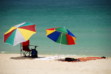 Image showing Beach Umbrellas, Bubai Beach, Septermber 2007