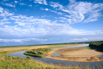 Image showing River, sky, sand
