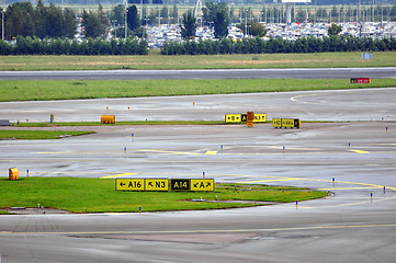 Image showing Airport runway and taxiways