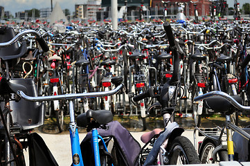 Image showing Bicycle parking in Amsterdam