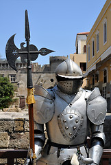 Image showing Knight armor. Medieval fortress of Rhodes.