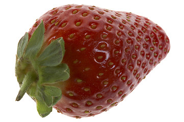 Image showing Single red strawberry