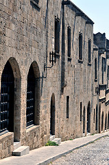 Image showing Street in the medieval fortress of Rhodes.