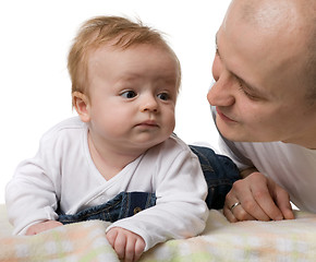 Image showing Father with baby