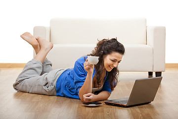 Image showing Girl using a laptop