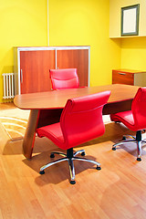 Image showing Red chairs