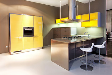 Image showing Yellow kitchen