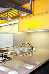 Image showing Yellow kitchen sink