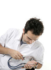 Image showing Doctor with stethoscope