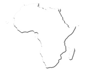 Image showing Africa 3D White Map