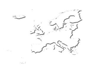Image showing Europe 3D White Map