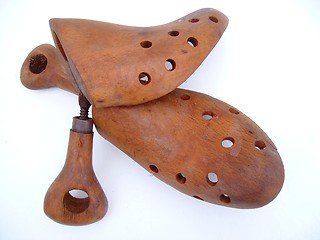 Image showing Antique Wooden Shoe last set