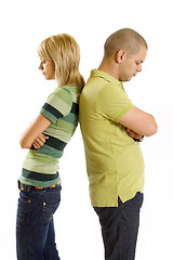 Image showing girl and boy after having an argument