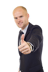 Image showing Young Businessmen making his thumb up saying OK