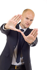 Image showing Businessman making a frame with his hands