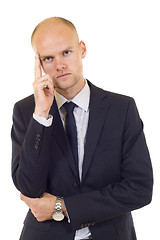 Image showing Young businessman thinking