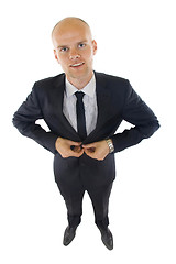 Image showing  picture of a young businessman buttoning his coat