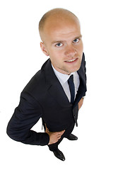 Image showing Happy businessman wide angle