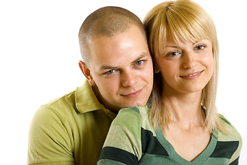 Image showing Happy young man and woman standing together