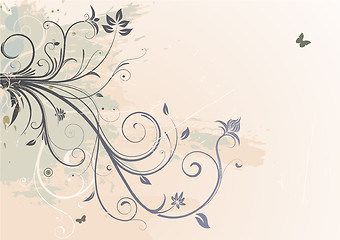 Image showing Grunge Floral Background