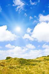 Image showing Idyllic dunes with sunlight