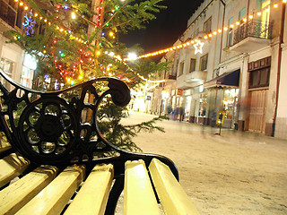 Image showing Town in winter - night