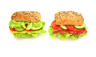 Image showing Fresh sandwich with vegetables