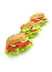 Image showing Fresh sandwich with vegetables