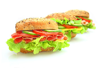 Image showing Fresh sandwich with vegetables