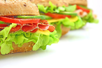 Image showing Fresh sandwich with vegetables