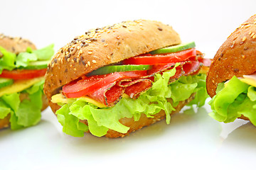 Image showing Fresh sandwich with vegetables