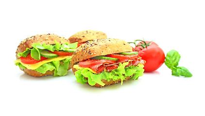 Image showing Fresh sandwich with vegetables