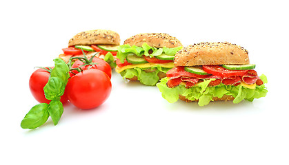 Image showing Fresh sandwich with vegetables