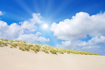 Image showing Beach and dunes with beautiful sunlight