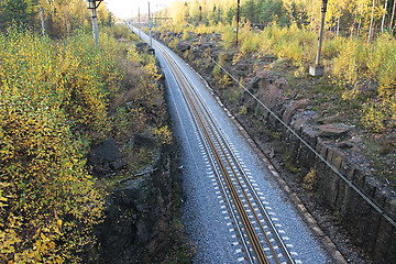 Image showing Autumn railroad