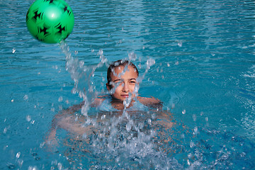 Image showing Beautiful, young girl in pool