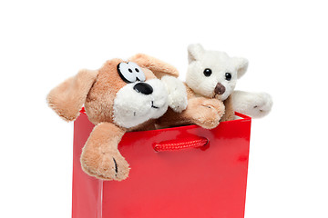 Image showing Toy of the dog in red package