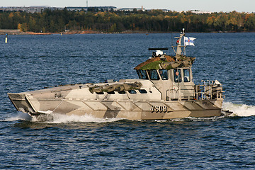 Image showing Military boat on Baltic sea