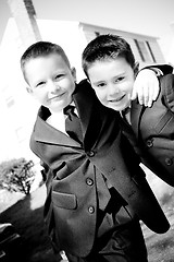 Image showing Two Happy Young Boys