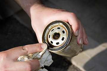 Image showing Dirty Used Oil Filter