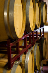 Image showing Winery Cellar Barrels