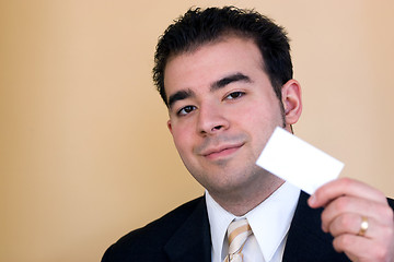 Image showing Handing a Business Card