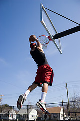 Image showing Man Dunking the Basketball