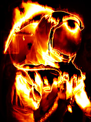 Image showing Flaming Astronaut