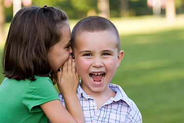 Image showing Kids Telling Secrets