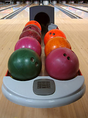 Image showing Colorful Bowling Balls