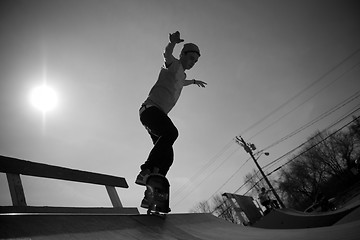Image showing Skateboarder On The Ramp